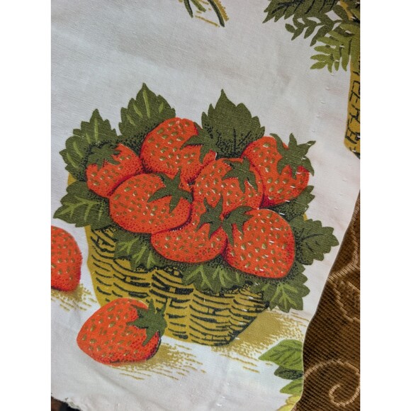 Vintage Fruit Valance & Curtains: 50s/60s Kitchen Curtain Set - Picture 3 of 11